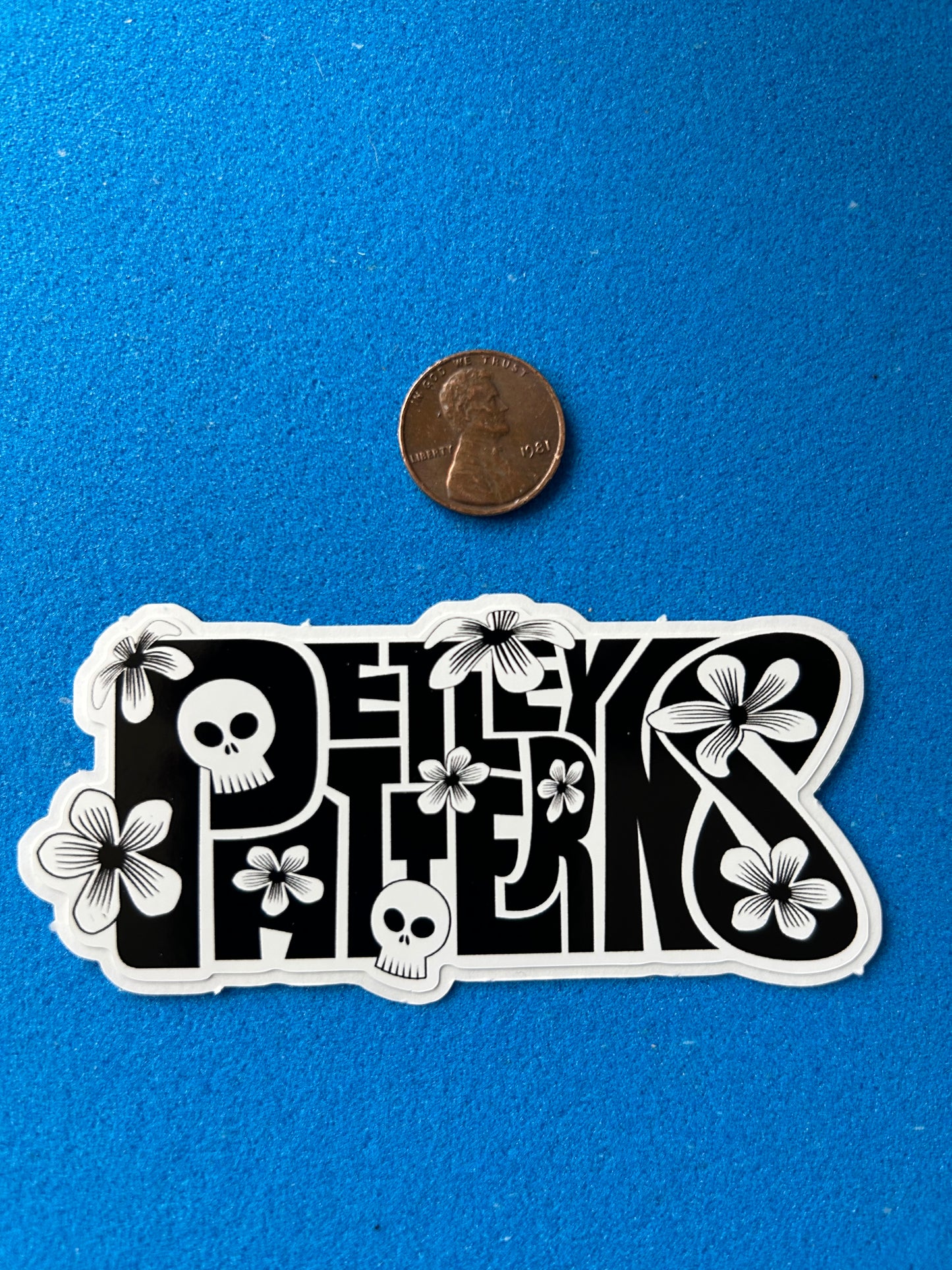 Skulls and Blooms logo sticker