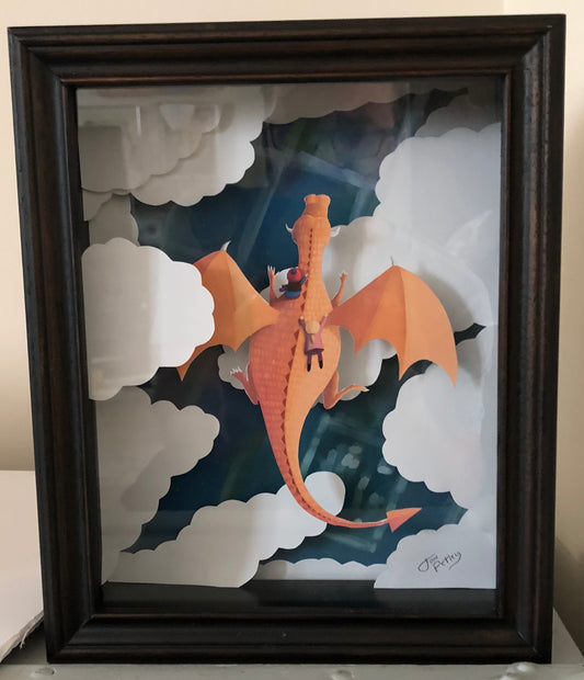 Fastest Dragon shadow box art