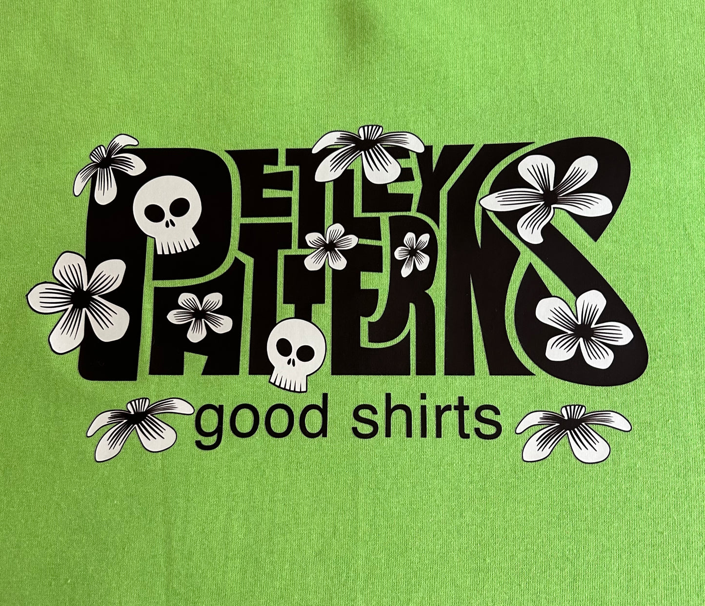 Green Skulls and Blooms logo T Large