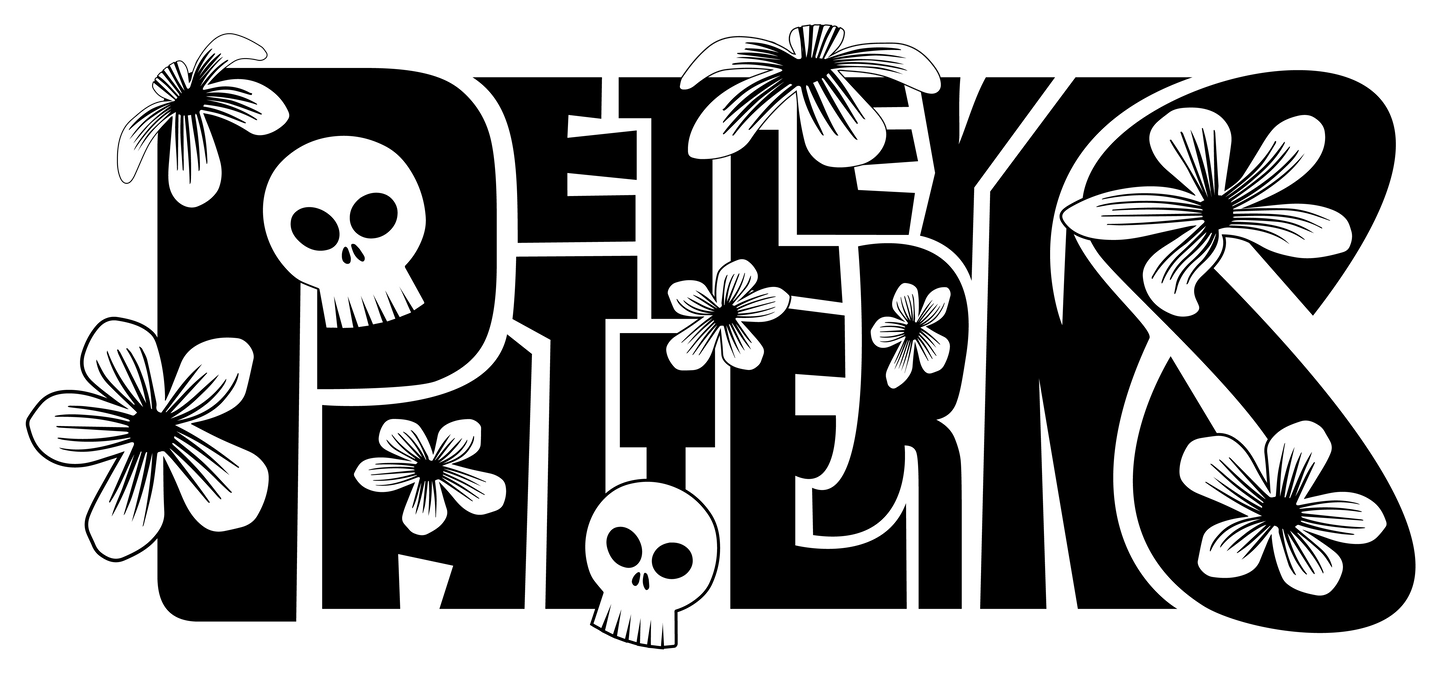 Skulls and Blooms logo sticker